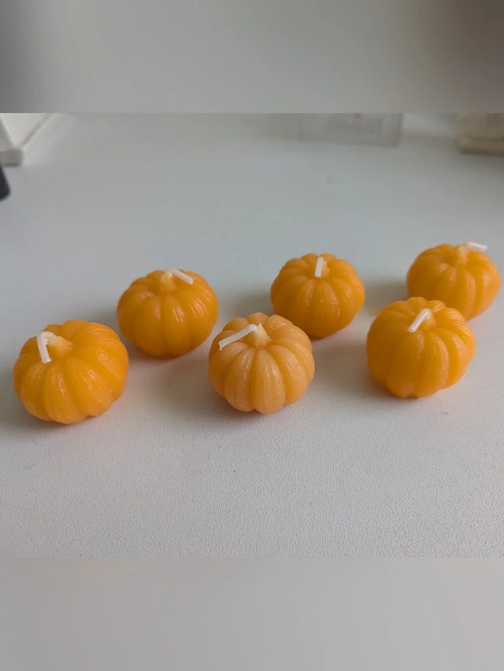 Anthropologie Set of 6 Pumpkin Shaped Candles
